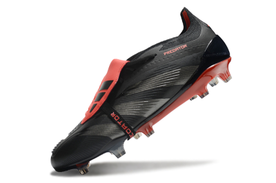 Men's Adidas Predator Elite Tongue FG Football Boots - Black/Silver/Red
