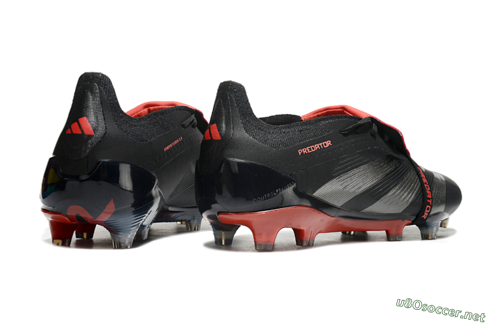 Men's Adidas Predator Elite Tongue FG Football Boots - Black/Silver/Red 6