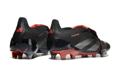 Men's Adidas Predator Elite Tongue FG Football Boots - Black/Silver/Red