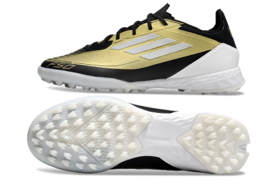 Men's Adidas F50 Pro TF Football Shoes - Gold/White/Black