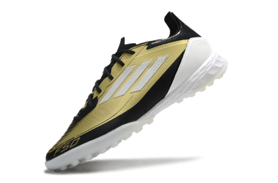 Men's Adidas F50 Pro TF Football Shoes - Gold/White/Black