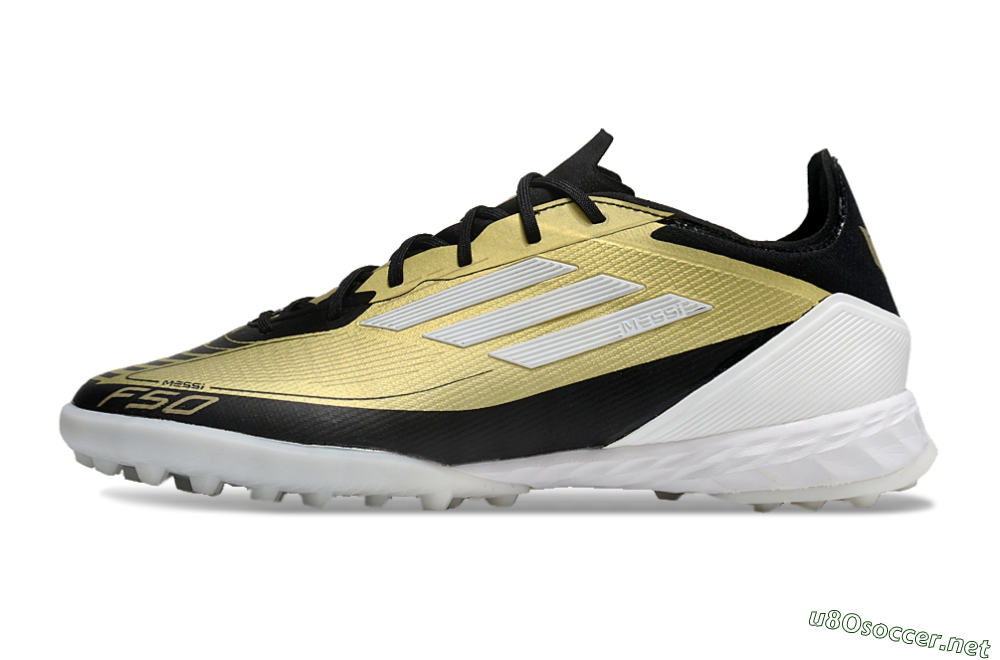 Men's Adidas F50 Pro TF Football Shoes - Gold/White/Black 0