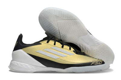 Men's Adidas F50 Pro IC Football Shoes - Gold/White/Black