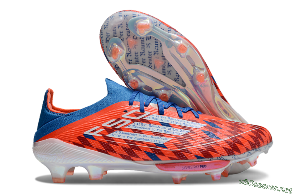 Men's Adidas F50+ Lightstrike Elite FG Football Boots - Red/Blue/White 2
