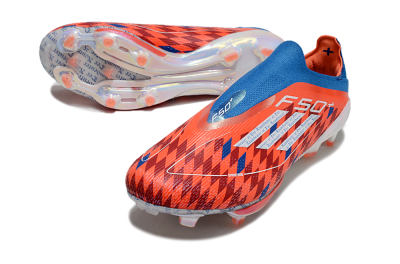 Men's Adidas F50+ Lightstrike Elite Laceless FG Football Boots - Red/Blue/White