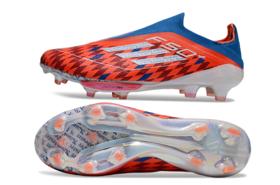 Men's Adidas F50+ Lightstrike Elite Laceless FG Football Boots - Red/Blue/White