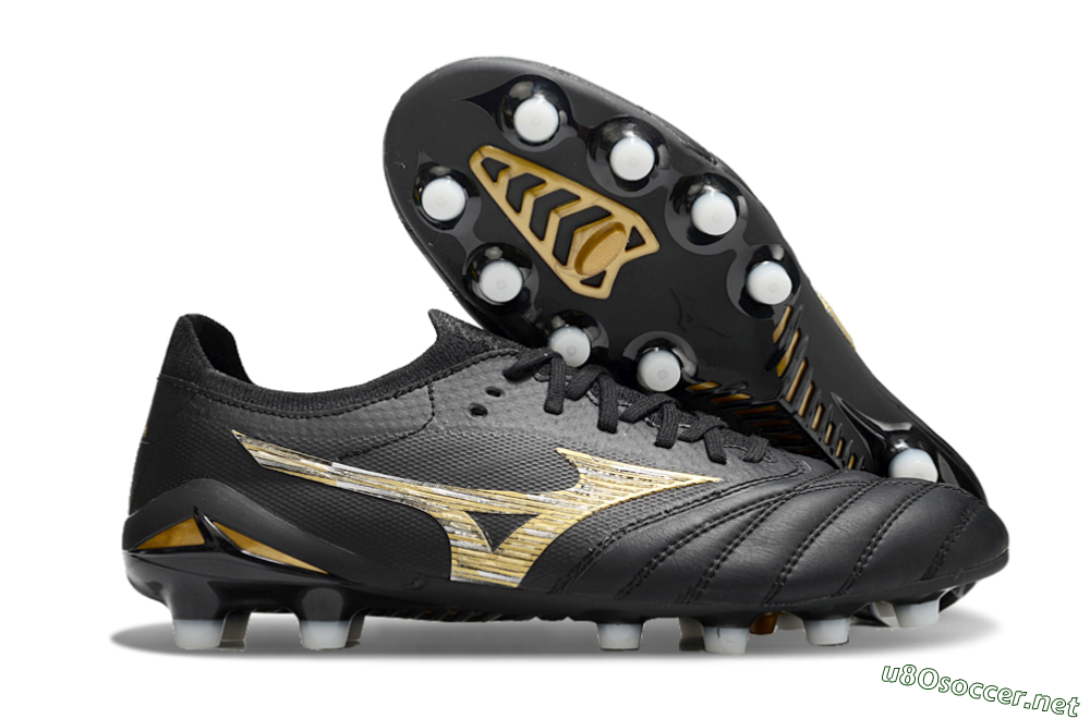 Men's Mizuno Morelia Neo 4 FG Football Boots - Black/Gold/White 2
