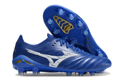 Men's Mizuno Morelia Neo 4 FG Football Boots - Blue/White/Gold