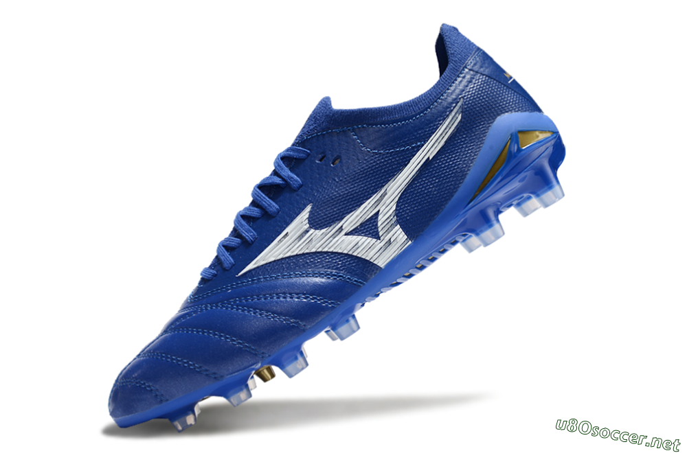 Men's Mizuno Morelia Neo 4 FG Football Boots - Blue/White/Gold 5