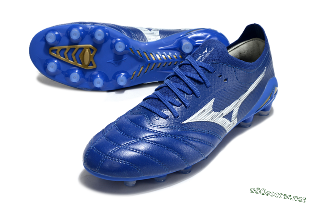 Men's Mizuno Morelia Neo 4 FG Football Boots - Blue/White/Gold 3