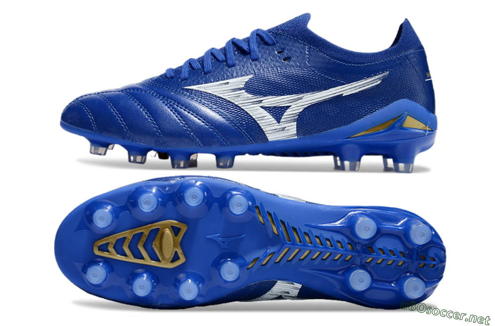 Men's Mizuno Morelia Neo 4 FG Football Boots - Blue/White/Gold 1