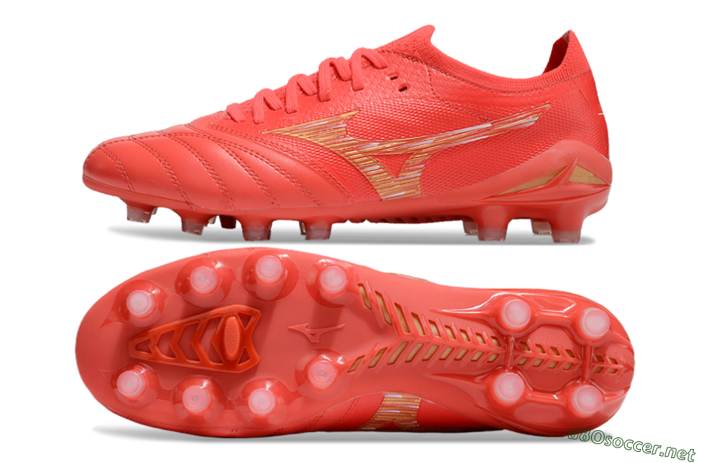 Men's Mizuno Morelia Neo 4 FG Football Boots - Red/Gold 1