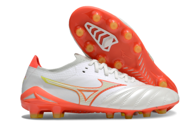 Men's Mizuno Morelia Neo 4 FG Football Boots - White/Red/Yellow