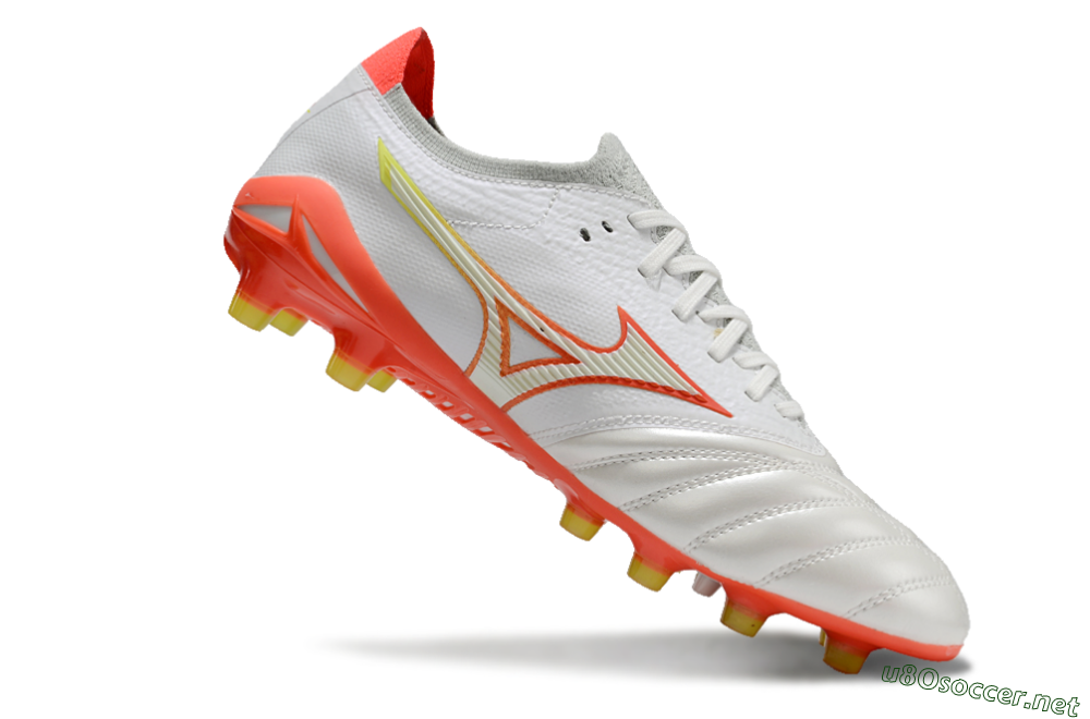 Men's Mizuno Morelia Neo 4 FG Football Boots - White/Red/Yellow 4