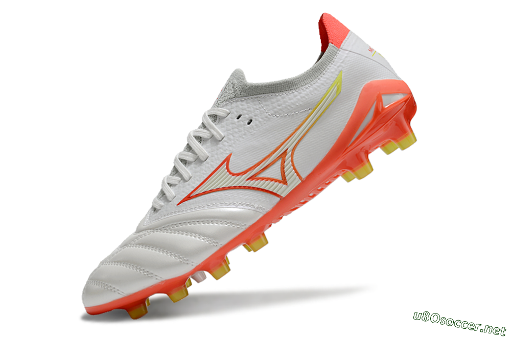 Men's Mizuno Morelia Neo 4 FG Football Boots - White/Red/Yellow 5