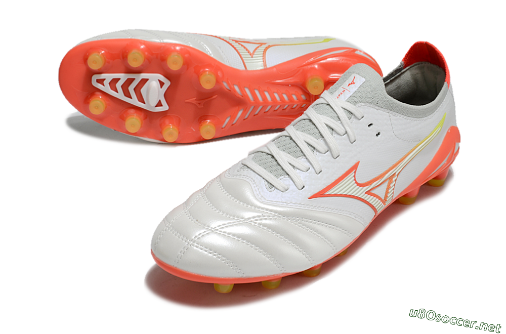 Men's Mizuno Morelia Neo 4 FG Football Boots - White/Red/Yellow 3