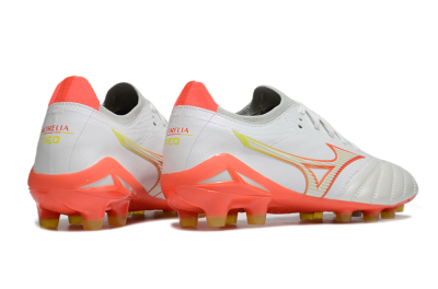 Men's Mizuno Morelia Neo 4 FG Football Boots - White/Red/Yellow