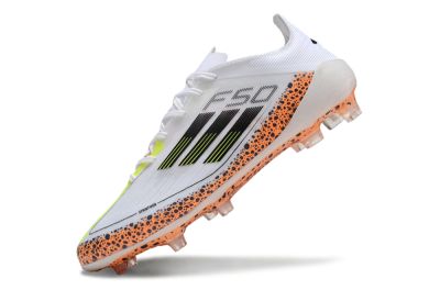 Men's Adidas F50 Elite FG Football Boots - White/Black/Leopard/Yellow