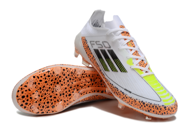 Men's Adidas F50 Elite FG Football Boots - White/Black/Leopard/Yellow