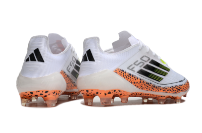 Men's Adidas F50 Elite FG Football Boots - White/Black/Leopard/Yellow