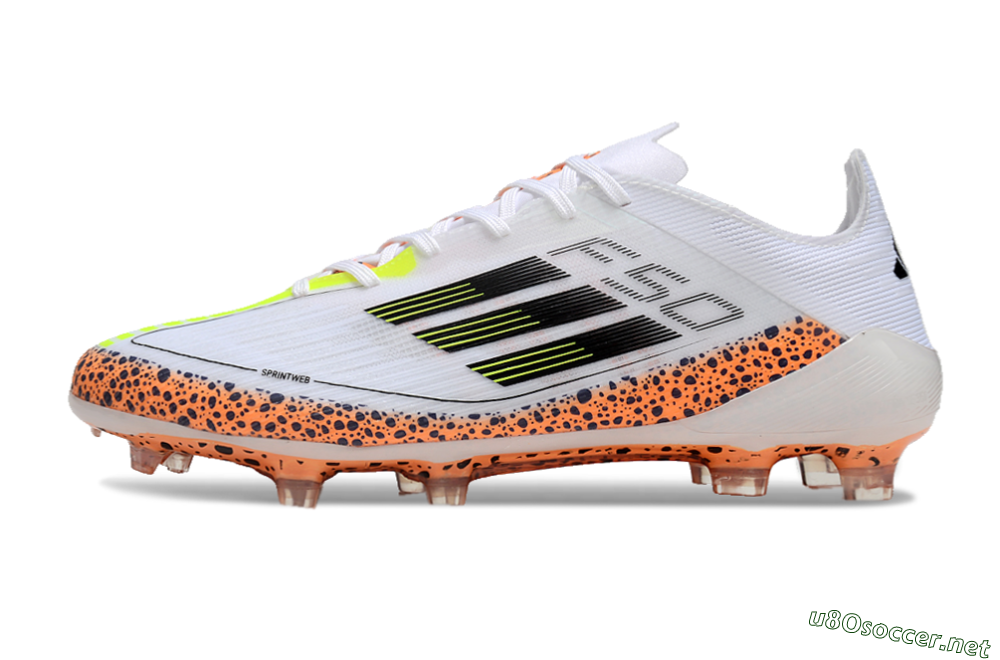 Men's Adidas F50 Elite FG Football Boots - White/Black/Leopard/Yellow 0