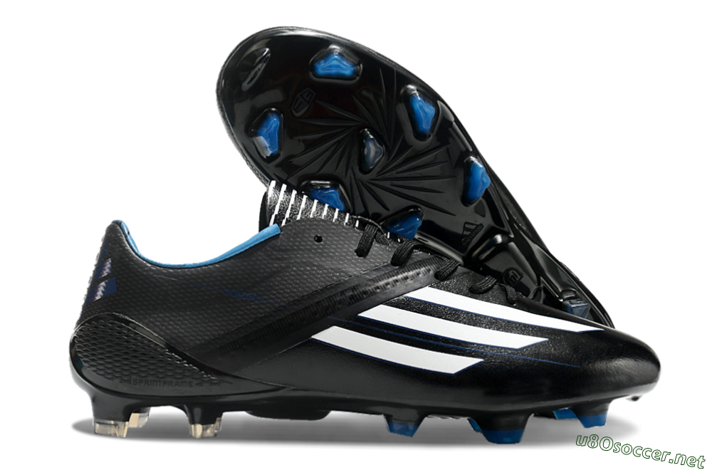 Men's Adidas F50 Adizero Elite FG Football Boots - Black/White/Blue 2