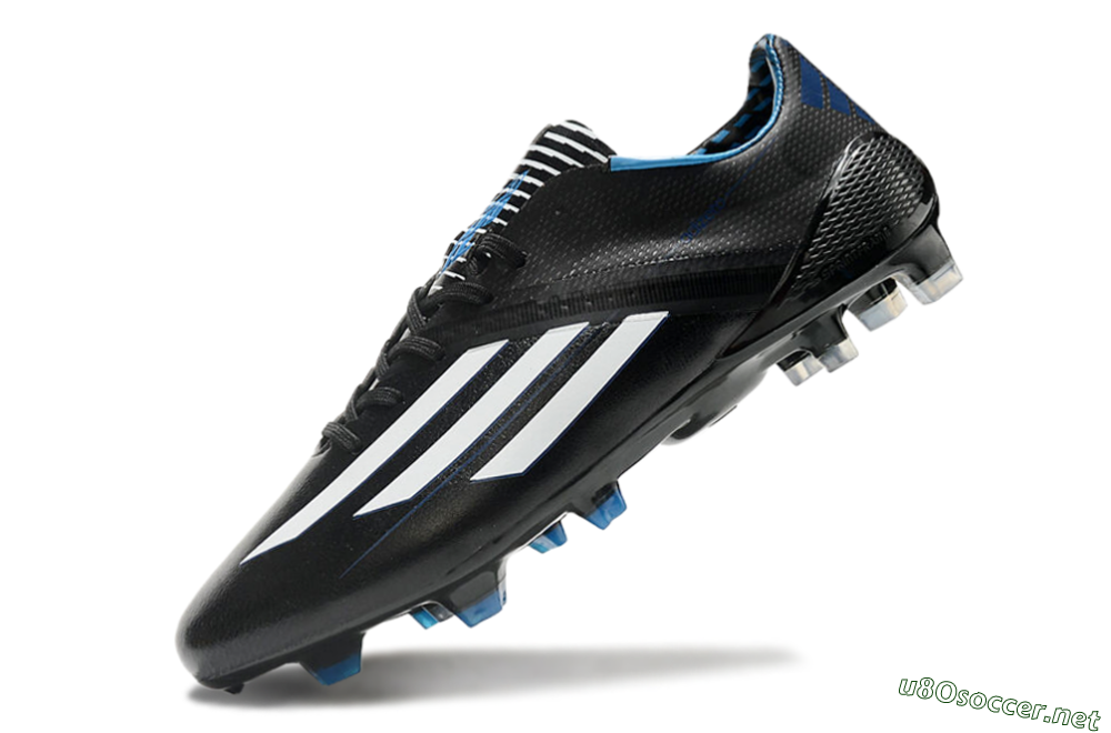 Men's Adidas F50 Adizero Elite FG Football Boots - Black/White/Blue 5
