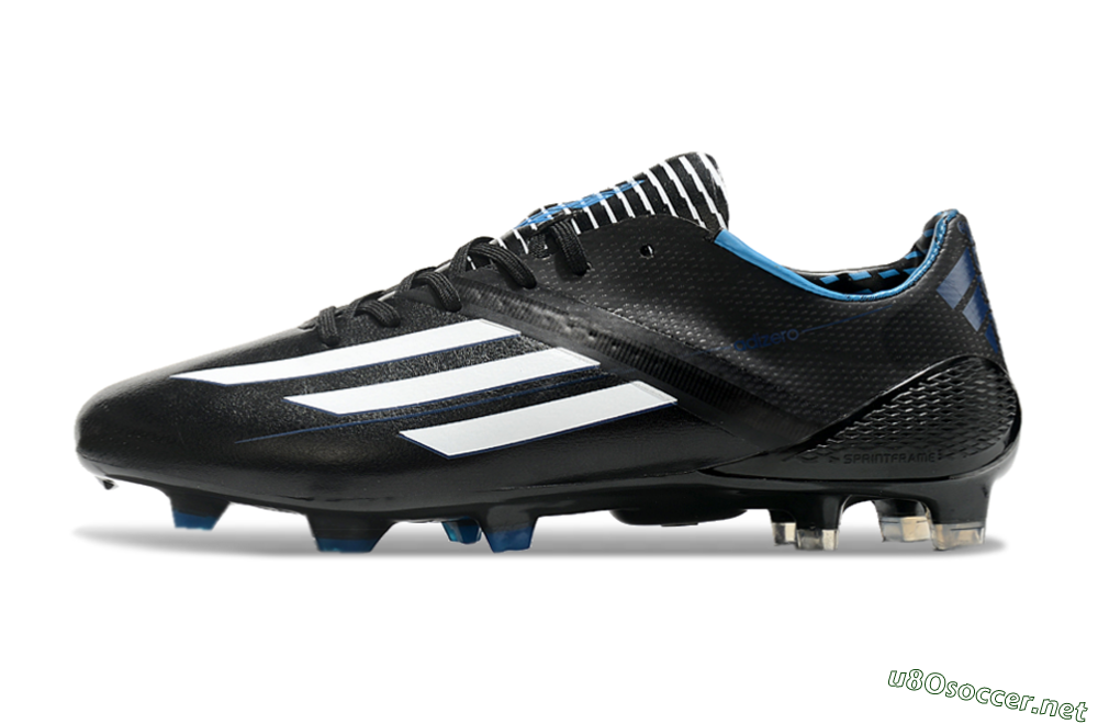 Men's Adidas F50 Adizero Elite FG Football Boots - Black/White/Blue 0