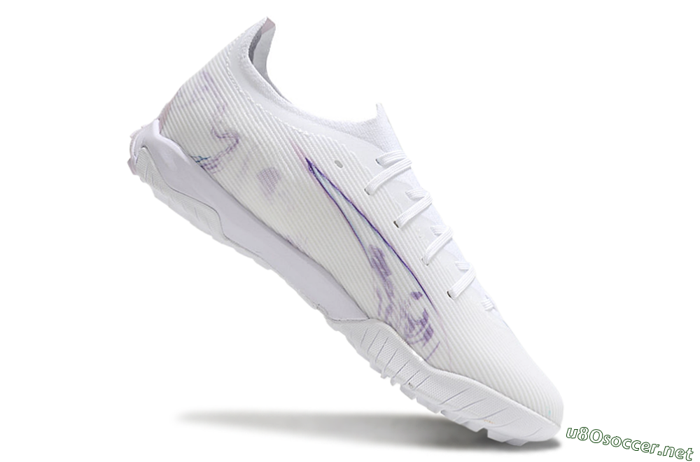 Men's Puma Ultra Ultimate TF Football Shoes - White/Purple/Blue 4