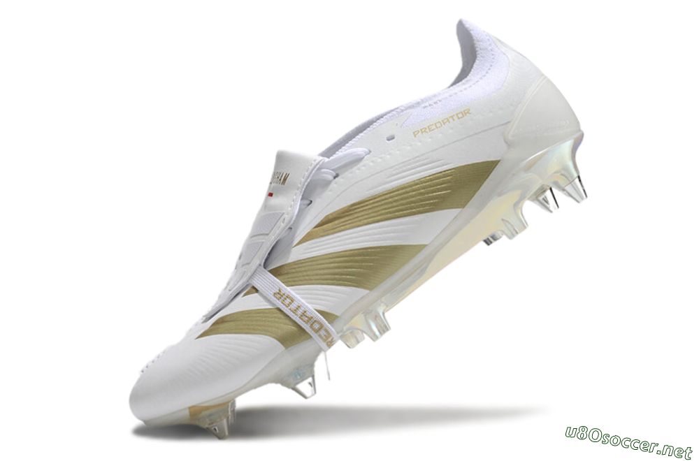 Men's Adidas Predator Elite Foldover Tongue SG Football Boots - Beige/White/Gold 5