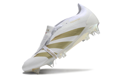 Men's Adidas Predator Elite Foldover Tongue SG Football Boots - Beige/White/Gold