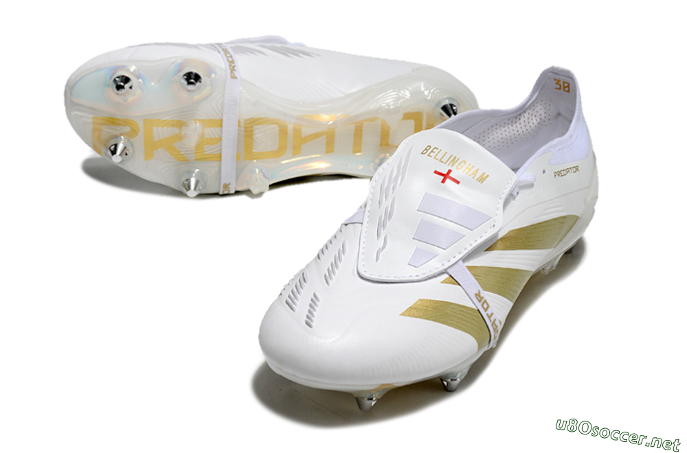 Men's Adidas Predator Elite Foldover Tongue SG Football Boots - Beige/White/Gold 3