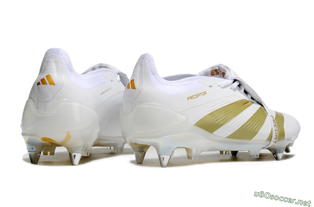 Men's Adidas Predator Elite Foldover Tongue SG Football Boots - Beige/White/Gold 6