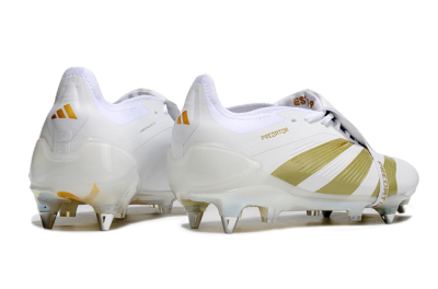 Men's Adidas Predator Elite Foldover Tongue SG Football Boots - Beige/White/Gold
