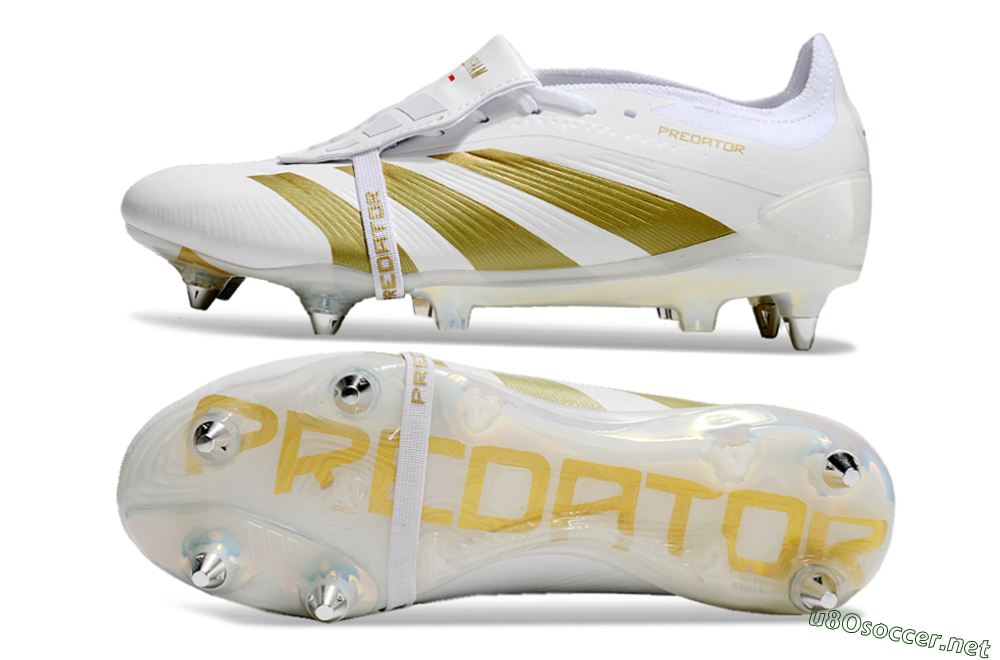 Men's Adidas Predator Elite Foldover Tongue SG Football Boots - Beige/White/Gold 1