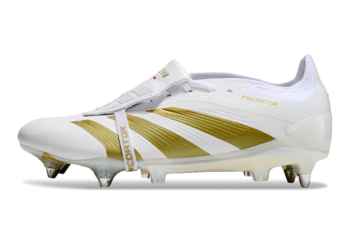 Men's Adidas Predator Elite Foldover Tongue SG Football Boots - Beige/White/Gold