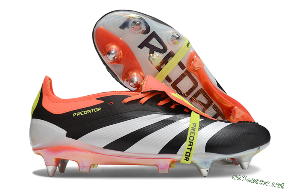 Men's Adidas Predator Elite Foldover Tongue SG Football Boots - Black/White/Red 2