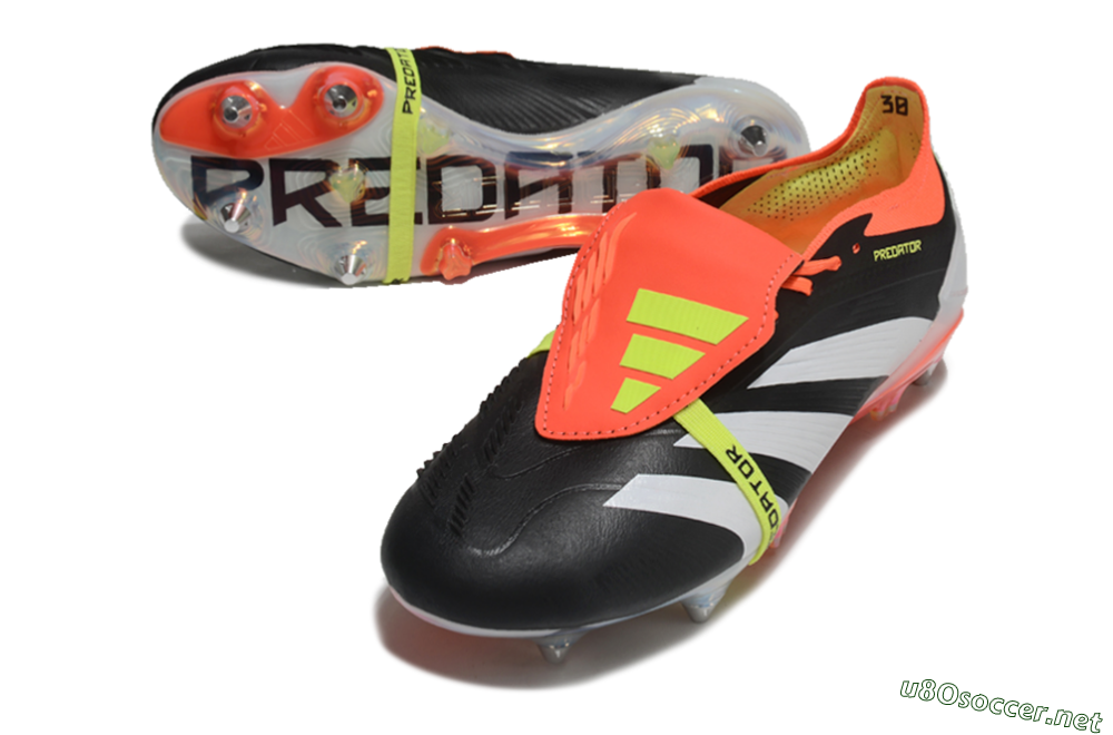 Men's Adidas Predator Elite Foldover Tongue SG Football Boots - Black/White/Red 3