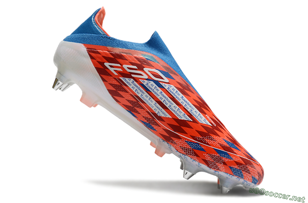 Men's Adidas F50 Elite Laceless SG Football Boots - Red/Blue/White 4