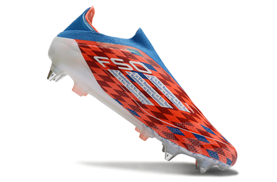Men's Adidas F50 Elite Laceless SG Football Boots - Red/Blue/White