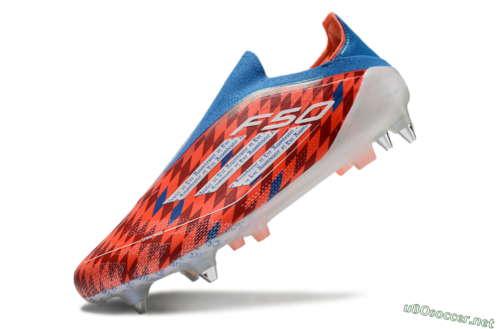 Men's Adidas F50 Elite Laceless SG Football Boots - Red/Blue/White 5