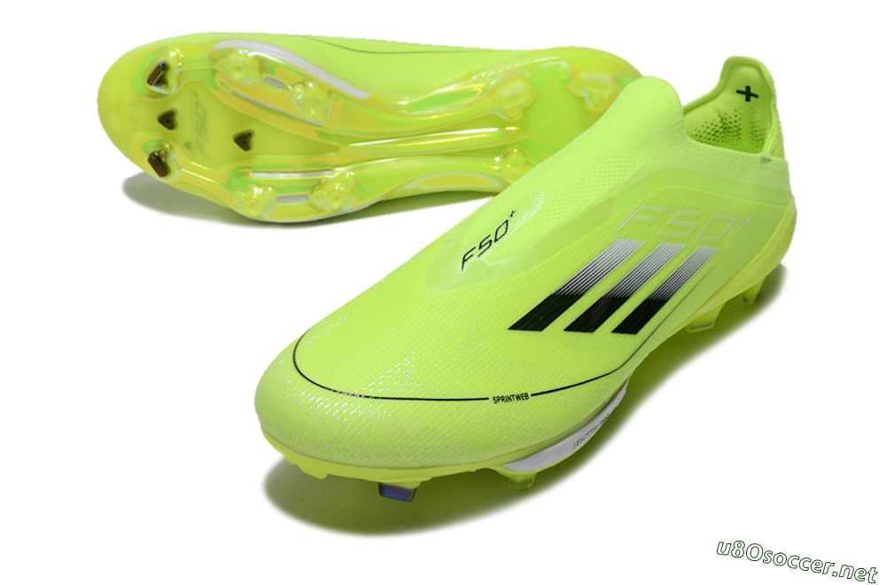 Men's Adidas F50+ Lightstrike Elite Laceless SG Football Boots - Yellow/Black/White 3