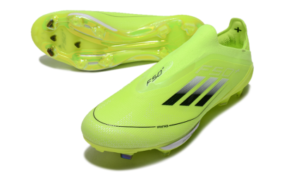 Men's Adidas F50+ Lightstrike Elite Laceless SG Football Boots - Yellow/Black/White