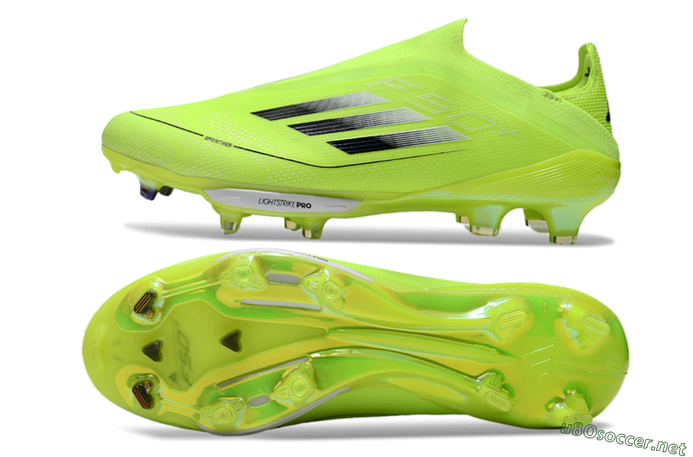 Men's Adidas F50+ Lightstrike Elite Laceless SG Football Boots - Yellow/Black/White 1