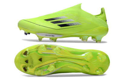 Men's Adidas F50+ Lightstrike Elite Laceless SG Football Boots - Yellow/Black/White