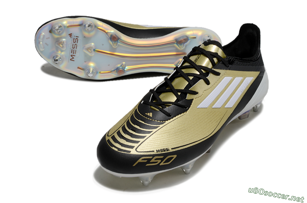 Men's Adidas F50 Elite SG Football Boots - Gold/Black/White 3