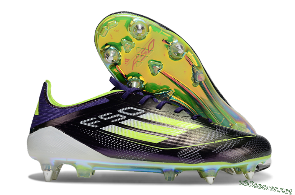 Men's Adidas F50 Elite SG Football Boots - Purple/Yellow/Gold 2