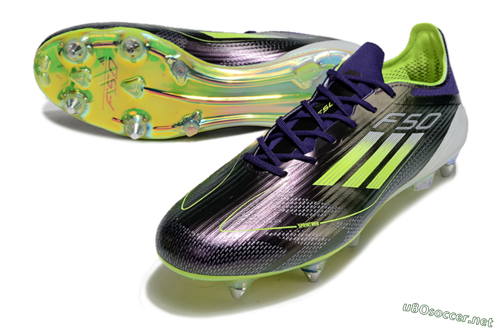 Men's Adidas F50 Elite SG Football Boots - Purple/Yellow/Gold 3