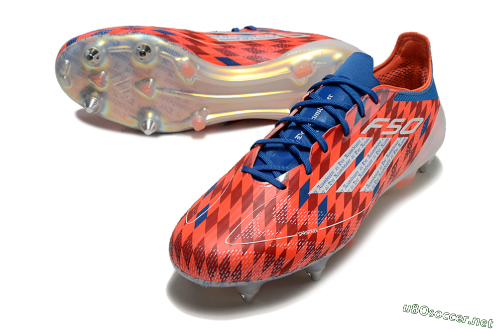 Men's Adidas F50 Elite SG Football Boots - Red/Blue/White 3