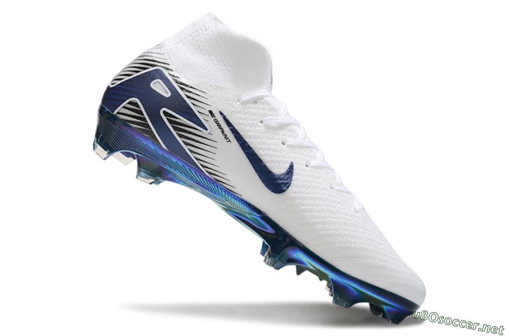 Men's Nike Air Zoom Mercurial Superfly 10 Elite FG Football Boots - White/Blue/Gold 4